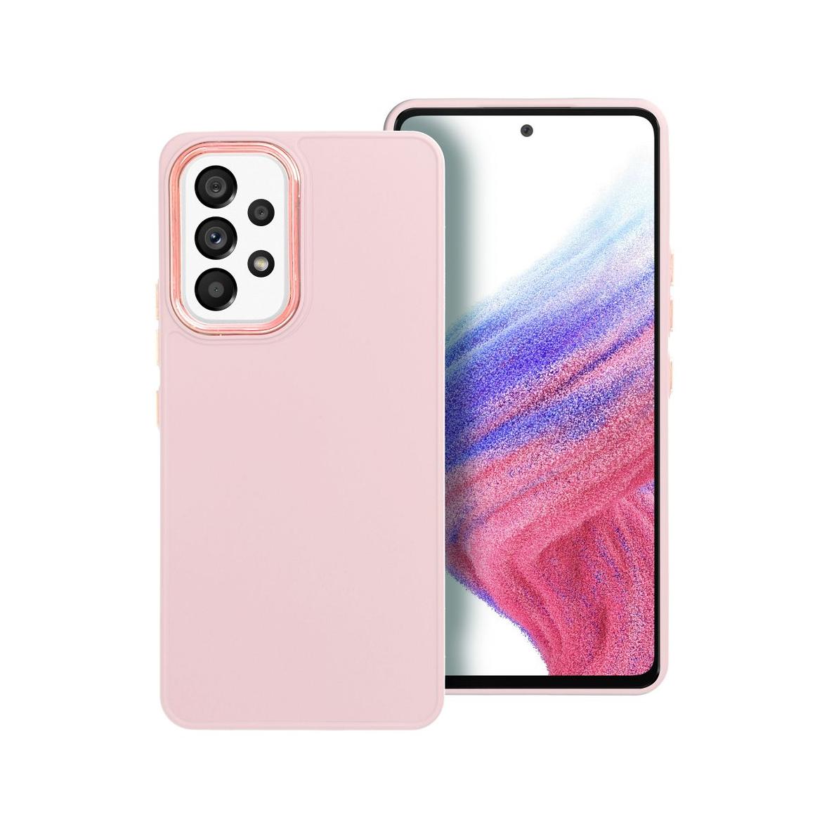 Futerał do Samsung A53 5G Frame pudrowy róż