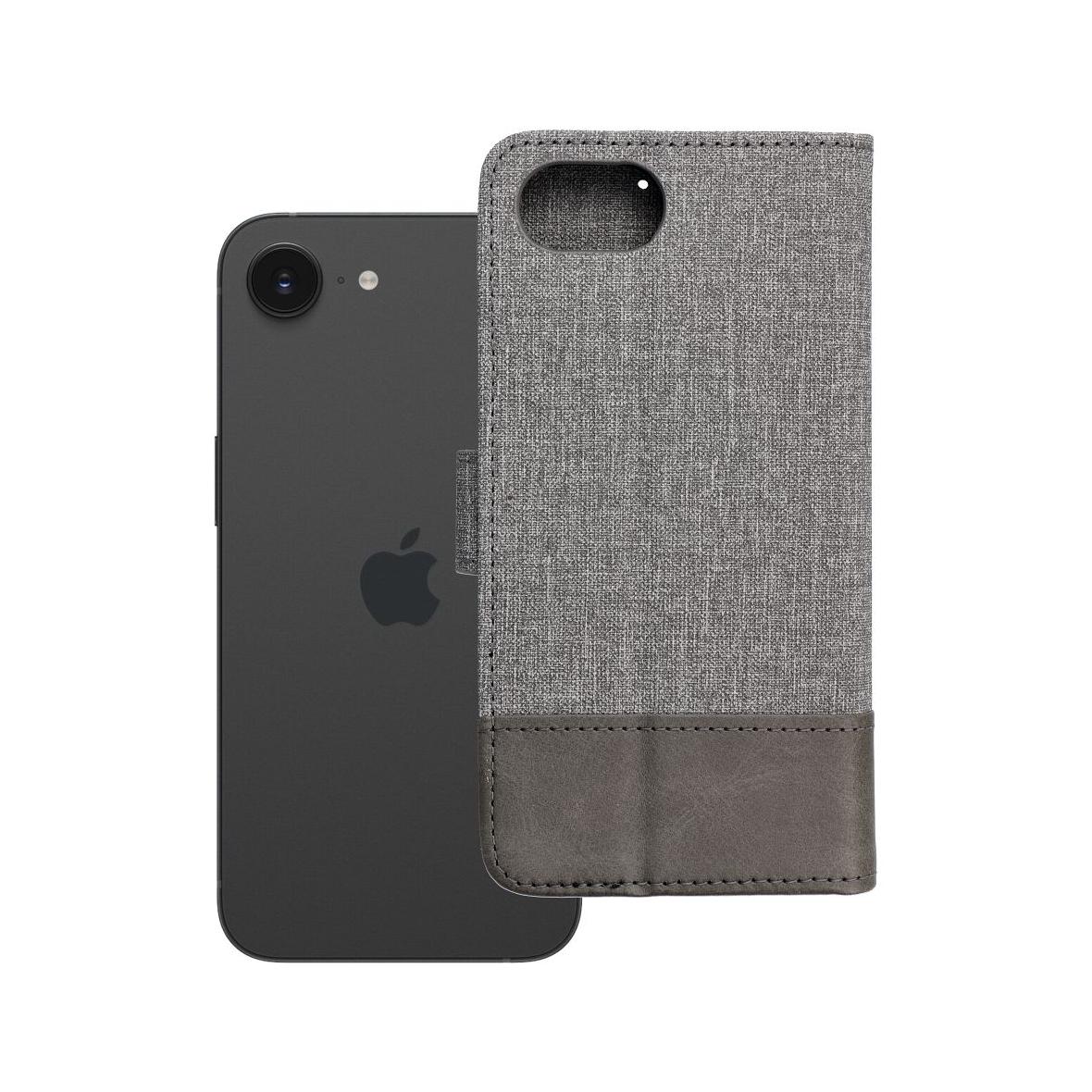 Etui z klapką na iPhone 16e (SE 4 2025) Gomma Book szare