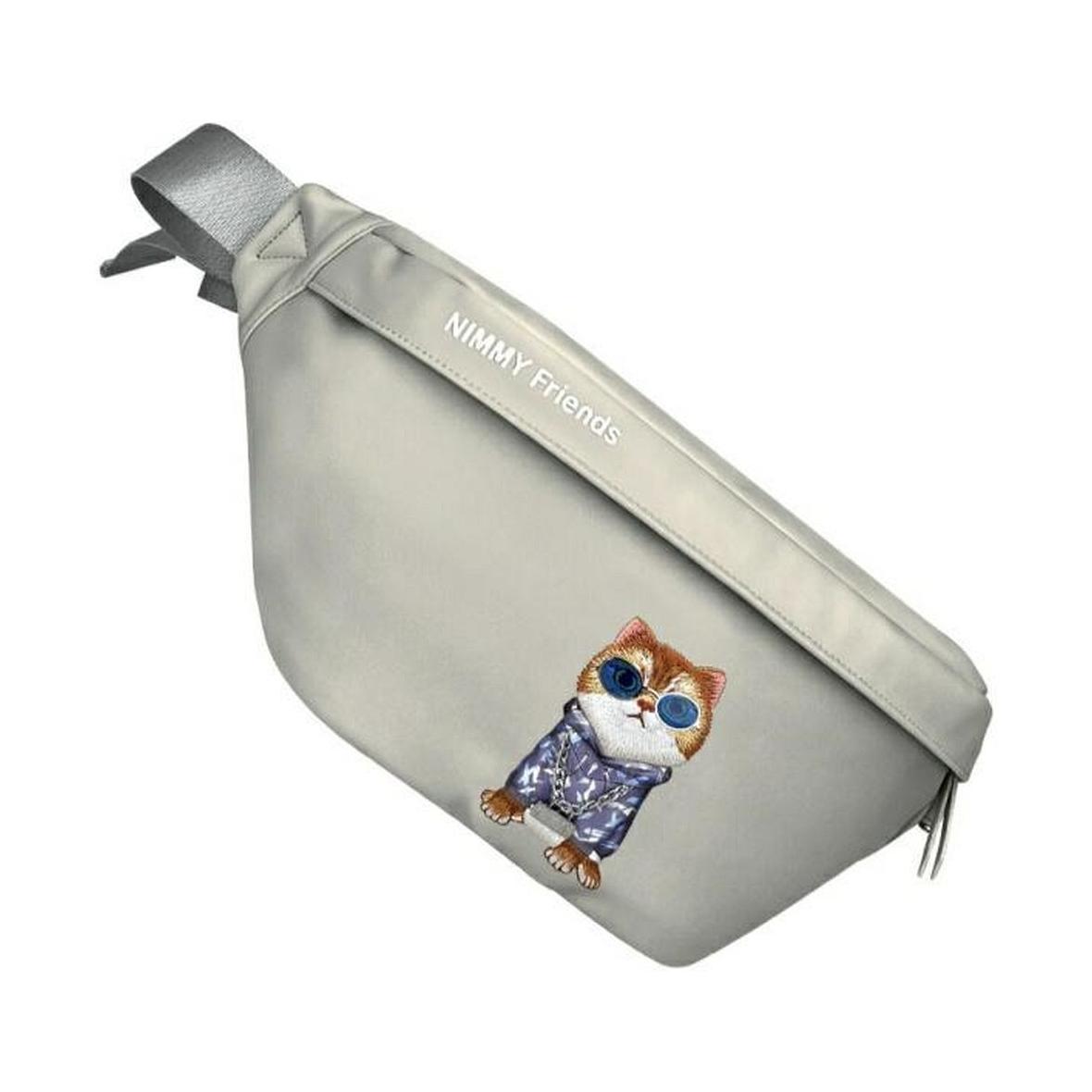 NIMMY nerka na ramię GLASSES COOL CAT szara