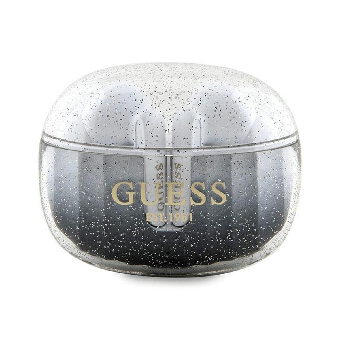 GUESS słuchawki bezprzewodowe bluetooth TWS + stacja dokująca GUTWSHDGKEEK (Glitter gradient) czarne