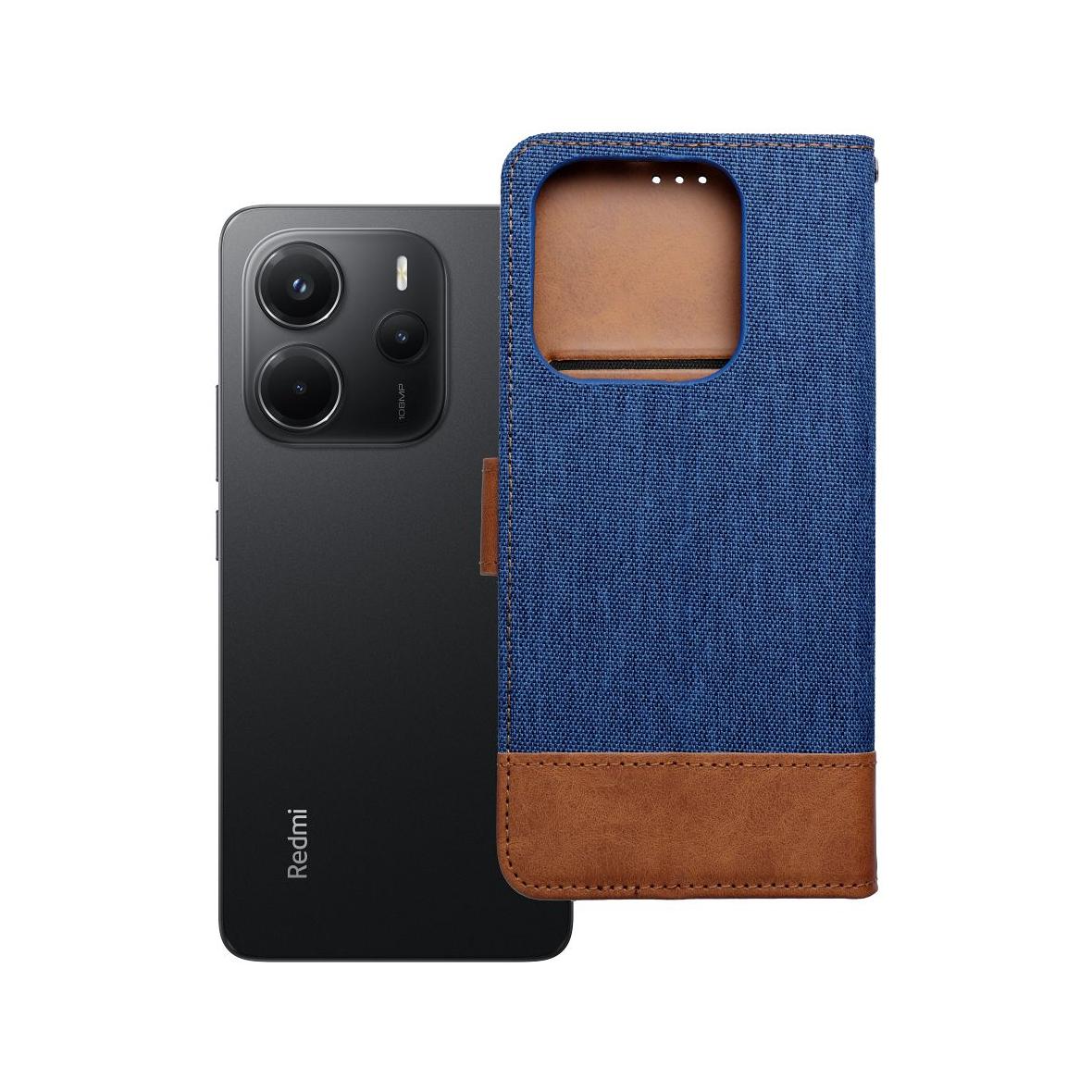Etui z klapką na Xiaomi Redmi NOTE 14 4G (GLOBAL - 163,25mm x 76,55mm x 8,16mm) Jeans Book niebieskie