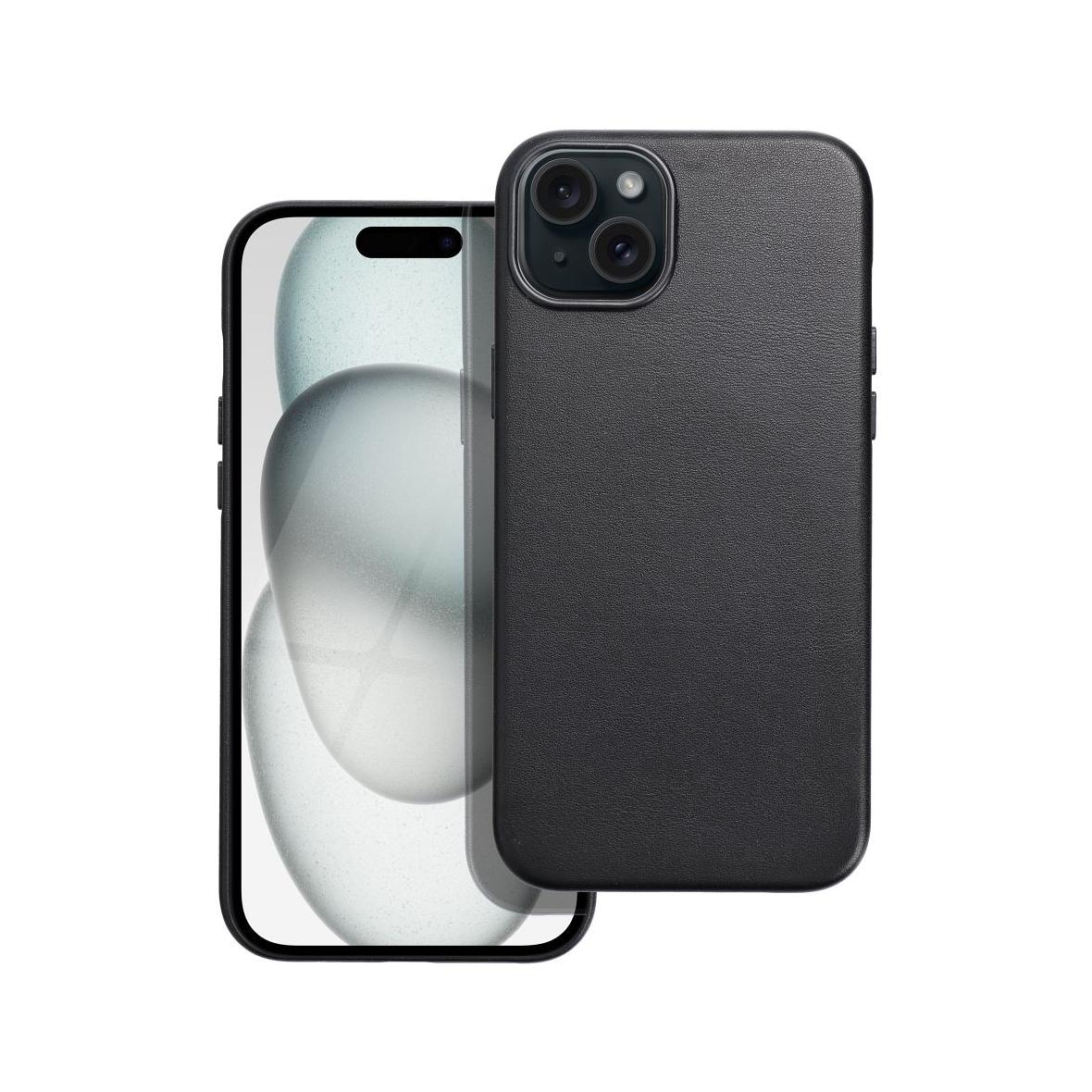 Futerał do iPhone 15 PLUS Leather Mag Cover zgodny z MagSafe czarny