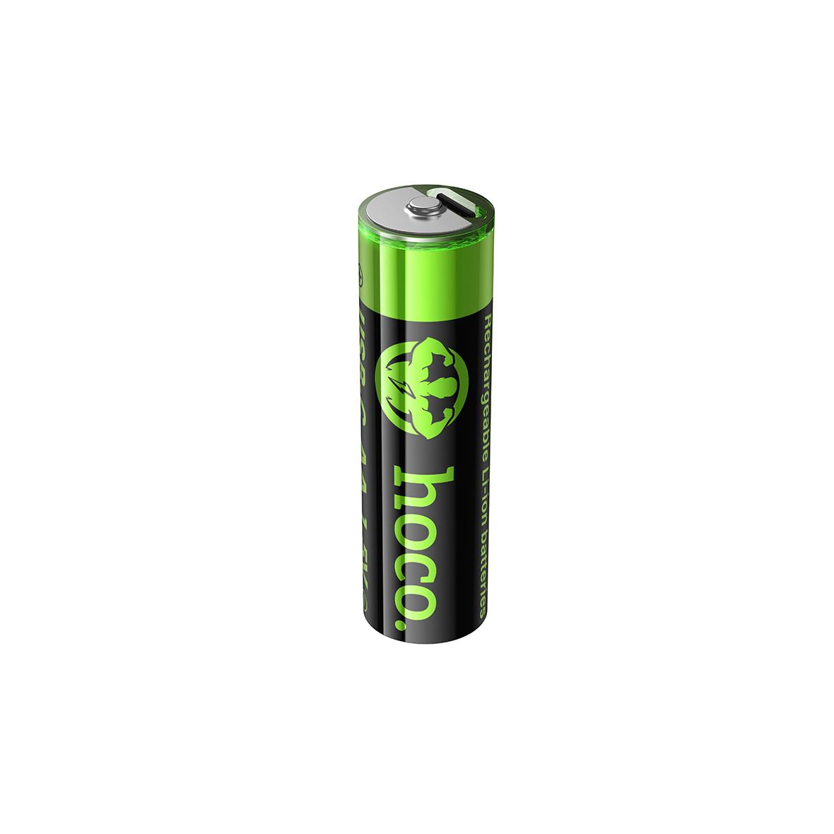 Bateria akumulatorowa R6 (AA) 860 mAh z gniazdem USB C + kabel USB A do 2 x USB C 2 szt Hoco JA3 czarna