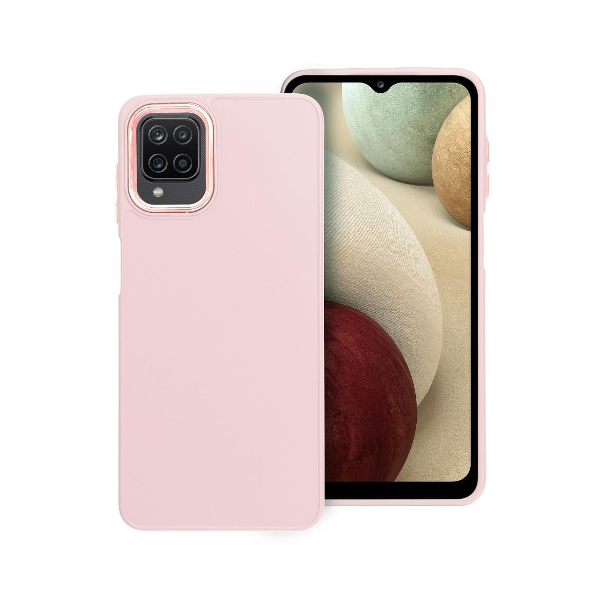 Futerał do Samsung A12 / M12 Frame pudrowy róż