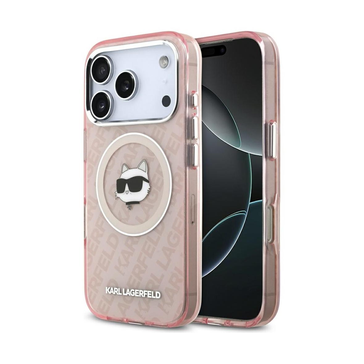 KARL LAGERFELD futerał do IPHONE 17 Pro Max kompatybilny z MagSafe KLHMP17XHMKBCHOP (IML Choupette Head Logo) różowy
