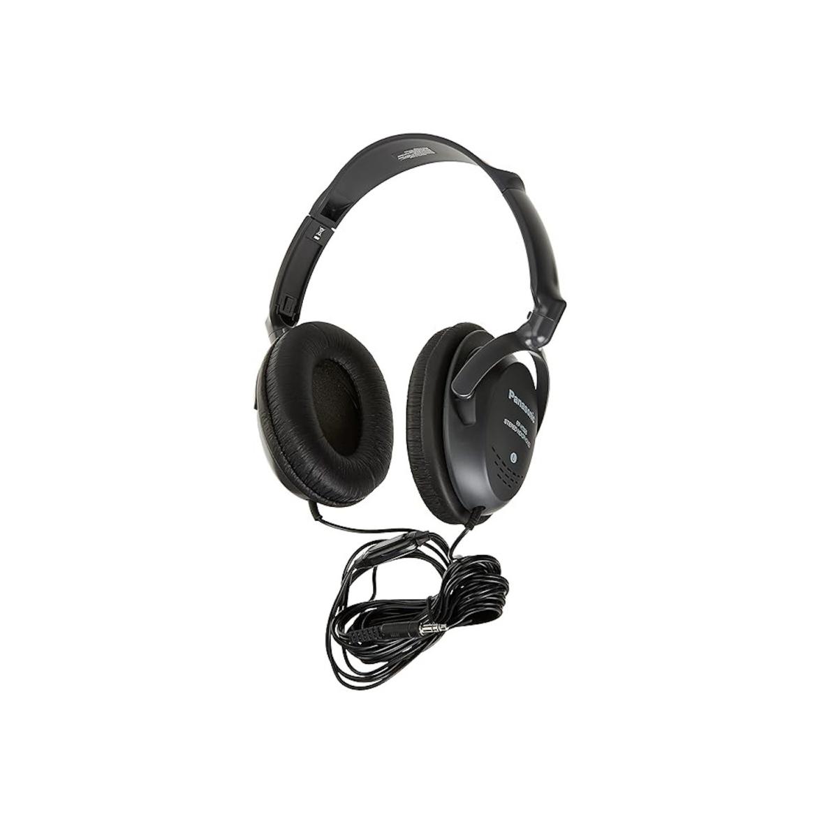 Słuchawki przewodowe nagłowne 3,5mm z adapterem duży Jack PANASONIC RP-HT225 czarne