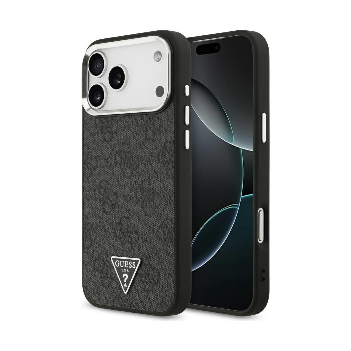 GUESS futerał do IPHONE 17 Pro Max kompatybilny z MagSafe GUHMP17XP4TSRCMK (PU 4G W/Triangle Logo SL) czarny