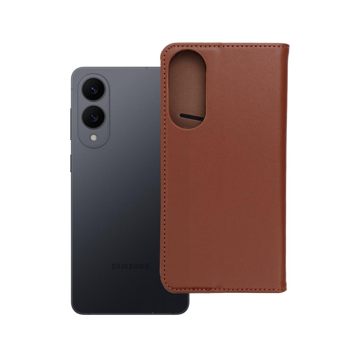 Etui z klapką na Samsung S25 EDGE Smart Pro Book skórzane brązowe