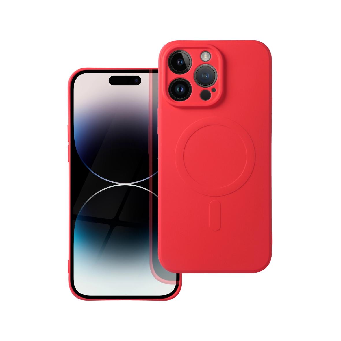 Futerał do iPhone 14 PRO MAX Silicone Mag Cover zgodny z MagSafe czerwony