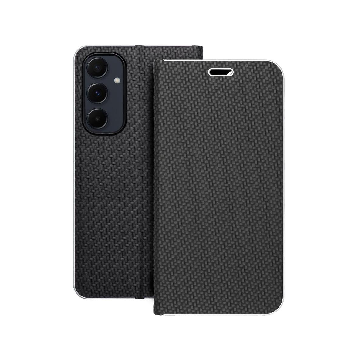 Etui z klapką na Samsung A55 5G Luna Book Carbon czarne