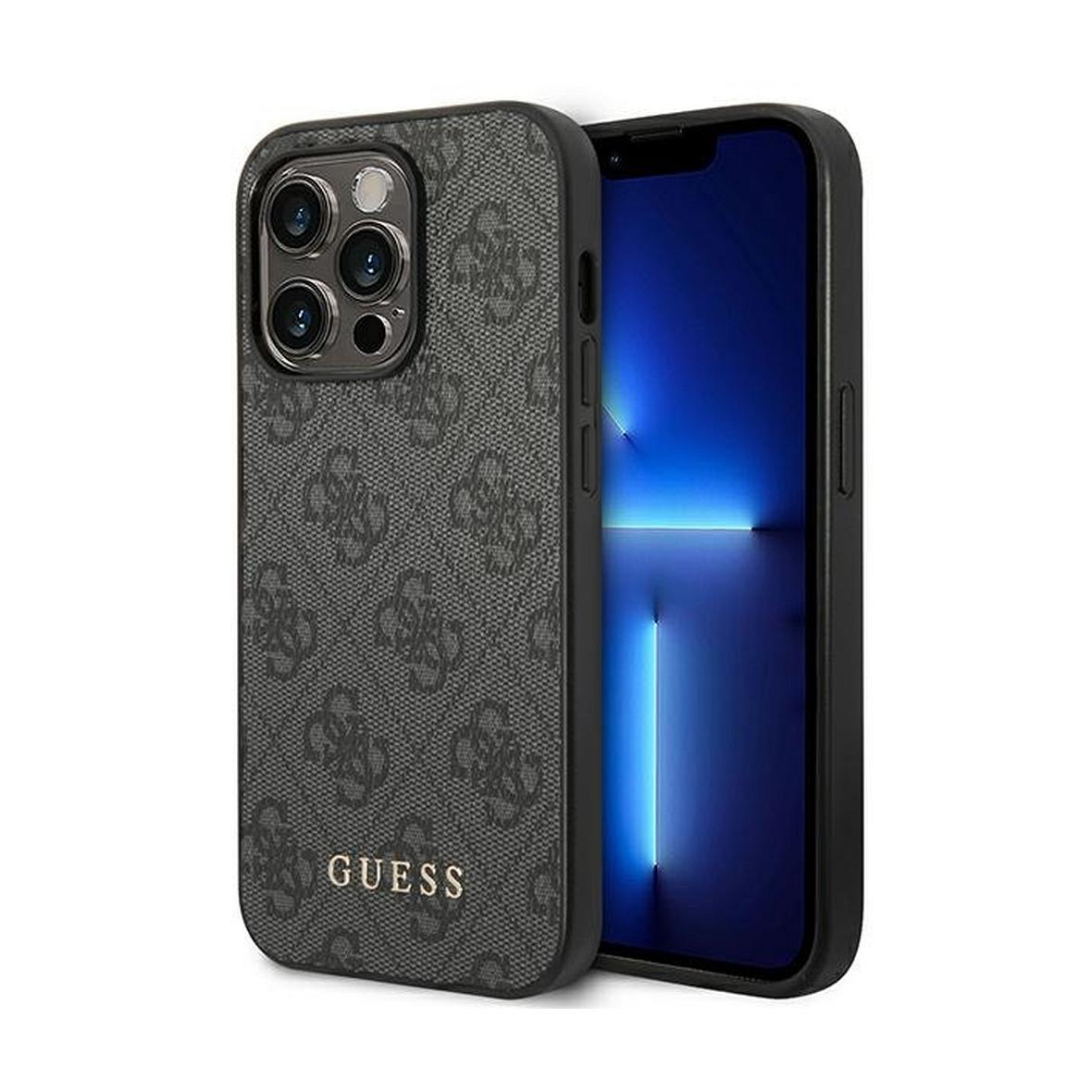 GUESS futerał do IPHONE 14 Pro Max GUHCP14XG4GFGR (4G Gold Logo) szary