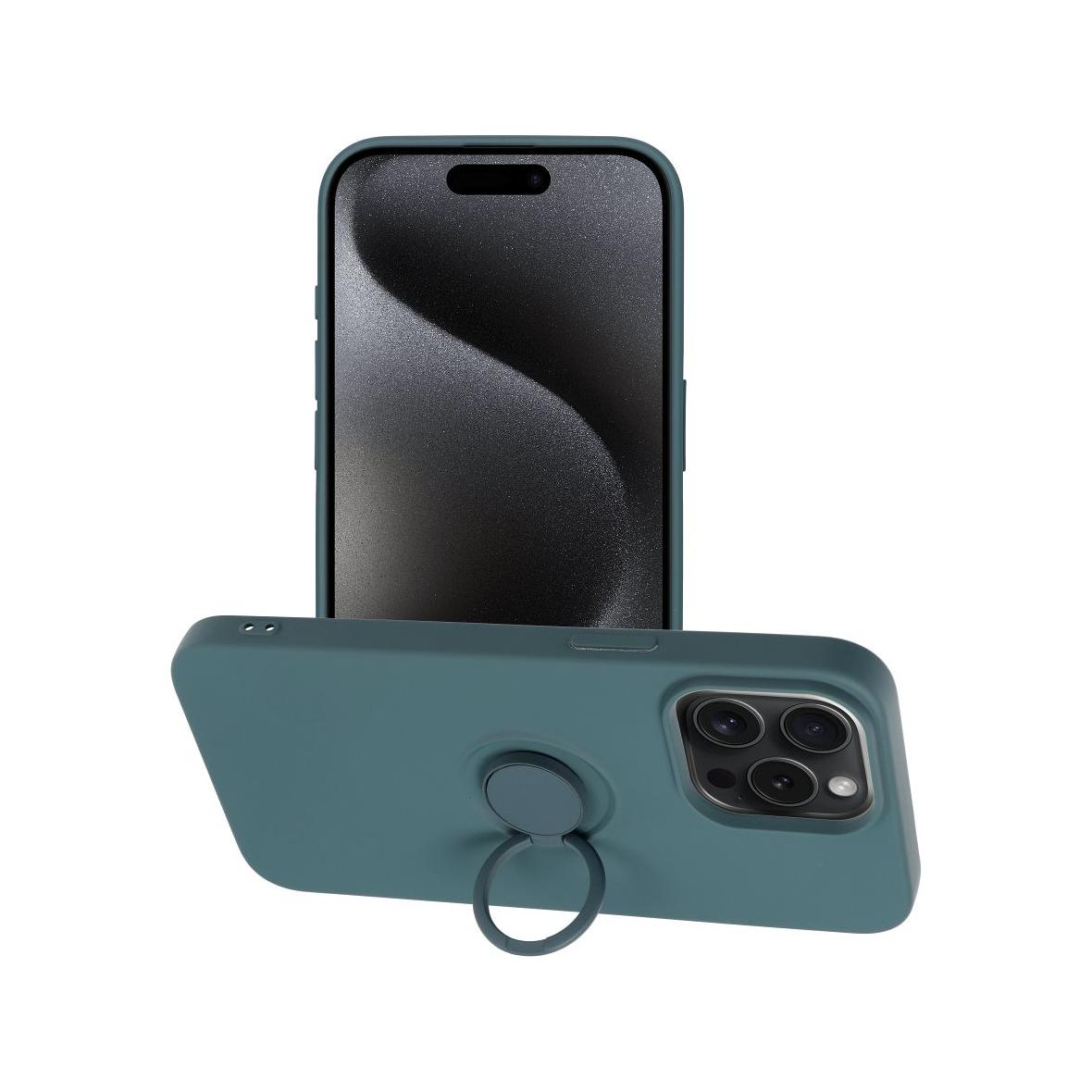 Futerał do iPhone 15 PRO MAX Silicone Ring zielony