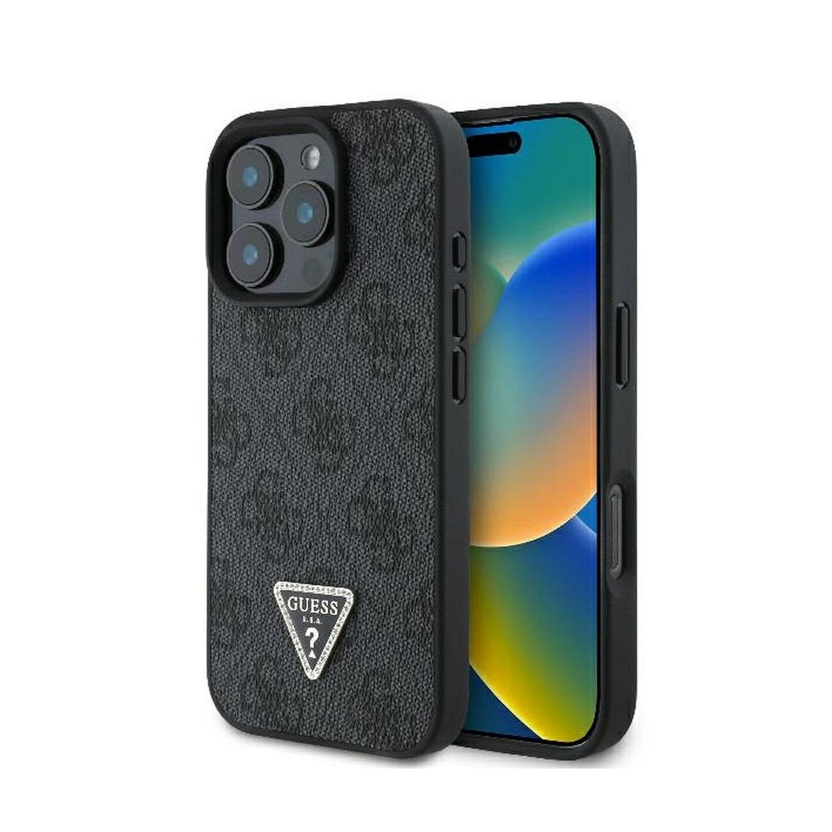GUESS futerał do IPHONE 16 Pro Max GUHCP16XP4TDPK (PU Leather 4G Triangle Strass) czarny