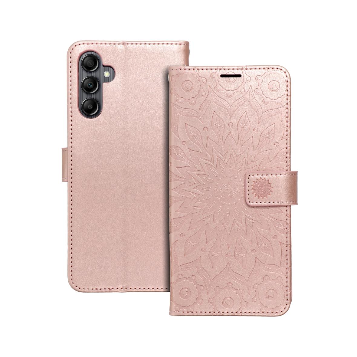 Etui z klapką na Samsung A14 4G / A14 5G Mezzo Book mandala złoto-różowe