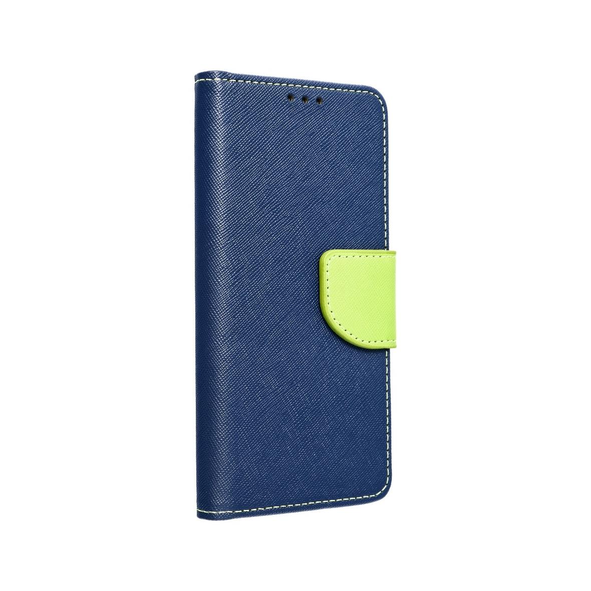 Etui z klapką na Samsung S22 PLUS Fancy Book granatowo-limonkowe