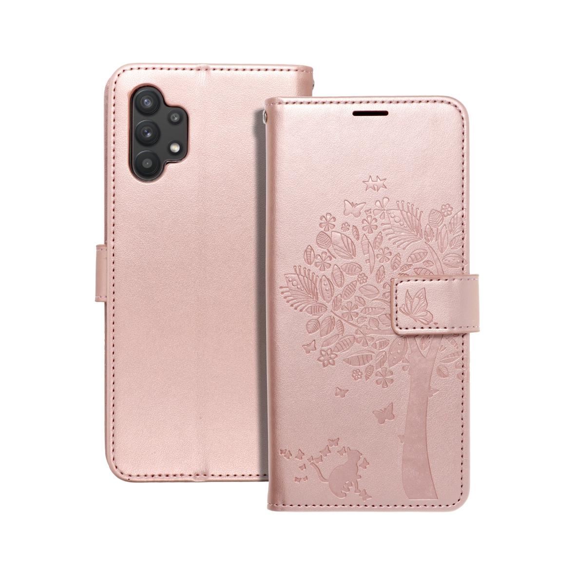 Etui z klapką na Samsung A32 LTE ( 4G ) Mezzo Book drzewo złoto-różowe