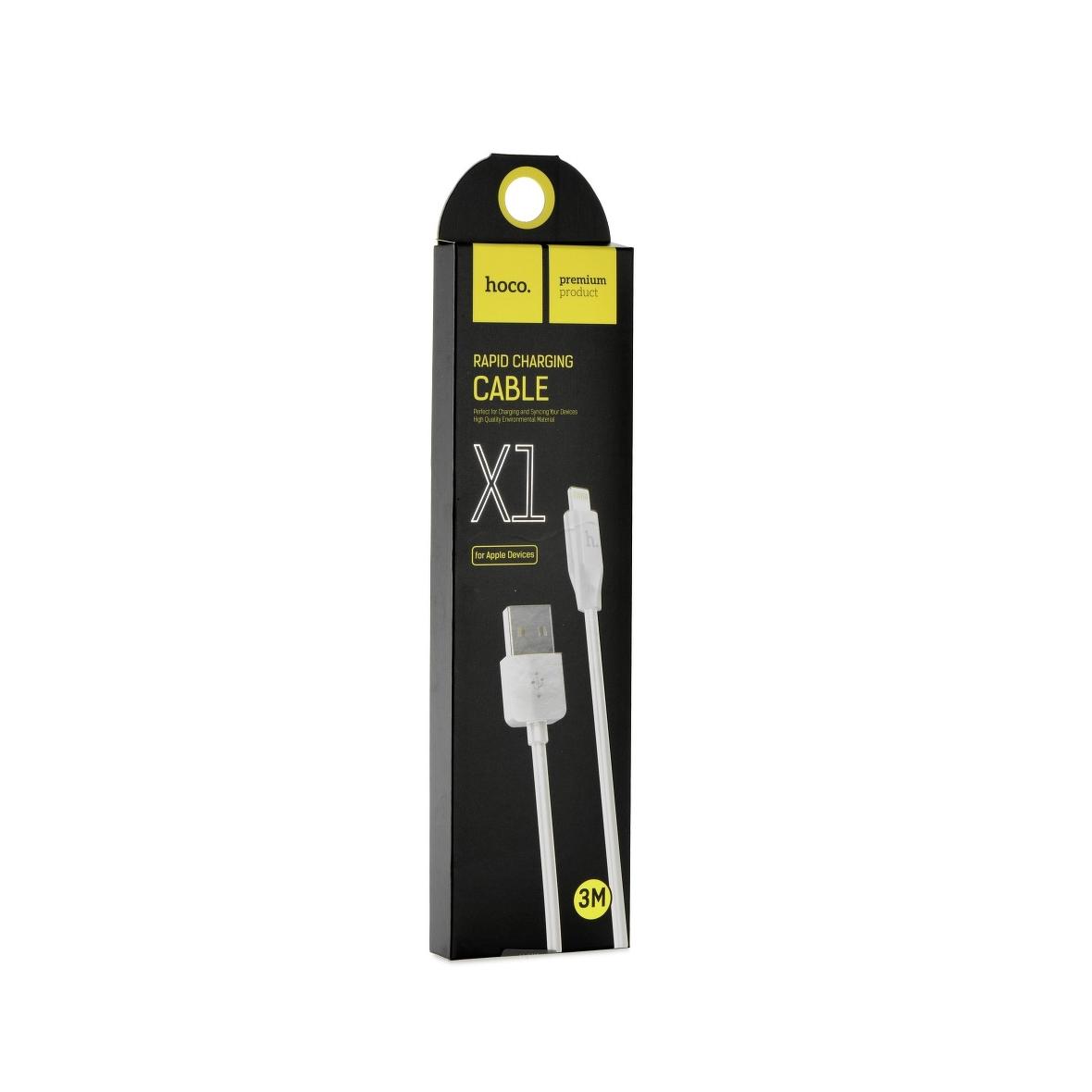 Kabel USB A do Lightning Hoco 2,1A 3 m X1 biały
