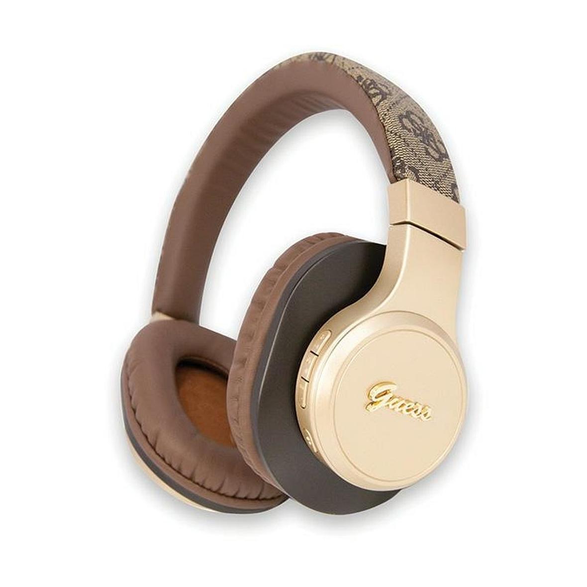 GUESS słuchawki bezprzewodowe bluetooth nauszne GUBH604GEMW (4G Script) brązowe