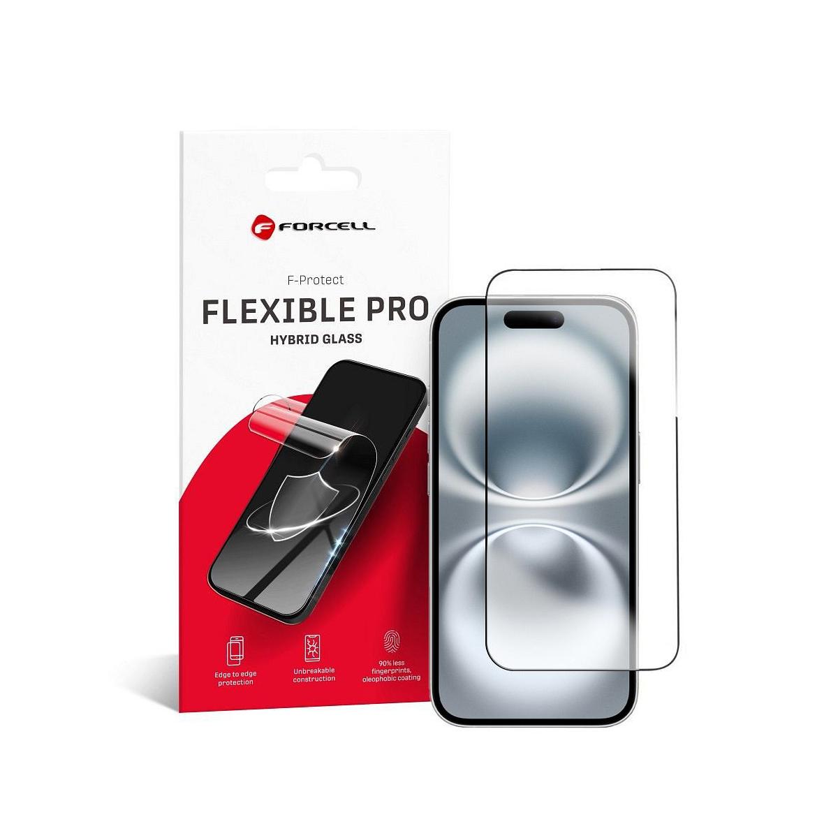 Szkło hybrydowe do iPhone 16 PLUS Forcell Flexible 5D czarne