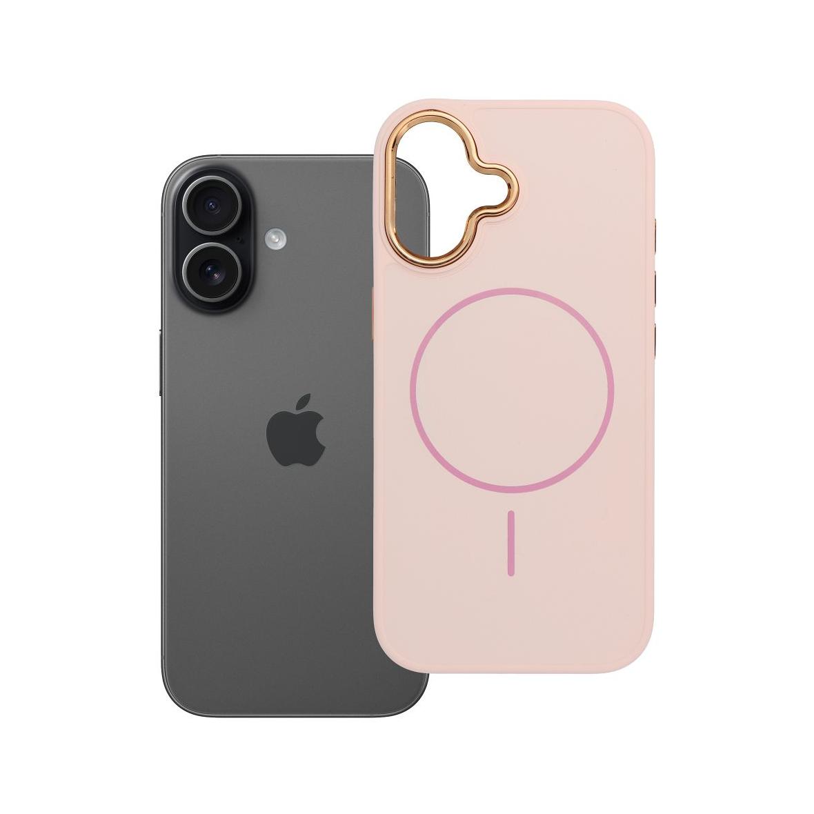 Futerał do iPhone 17 Frame Mag Cover zgodny z MagSafe pudrowy róż