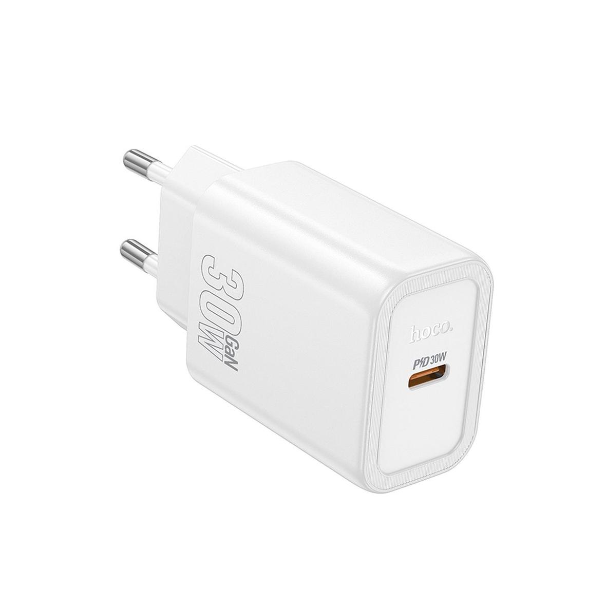 Ładowarka sieciowa do telefonu Hoco USB C QC PD 30W N62 biała