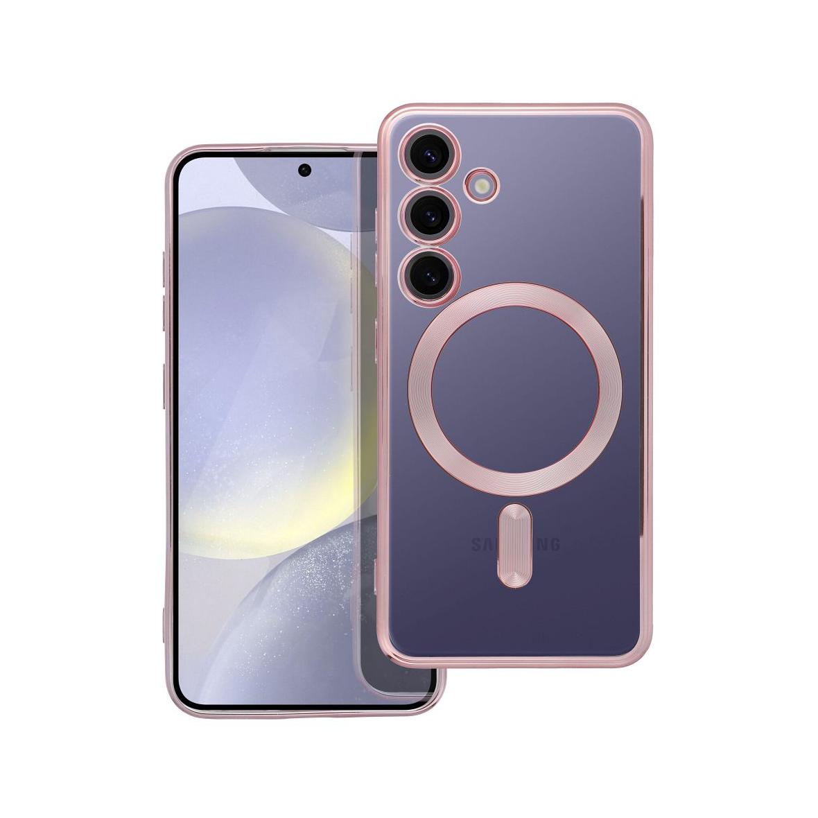 Futerał do Samsung S24 Electro Mag Cover zgodny z MagSafe złoty róż
