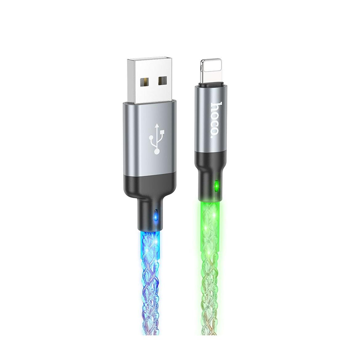 Kabel USB A do Lightning Hoco 2,4A 1 m U112 szary