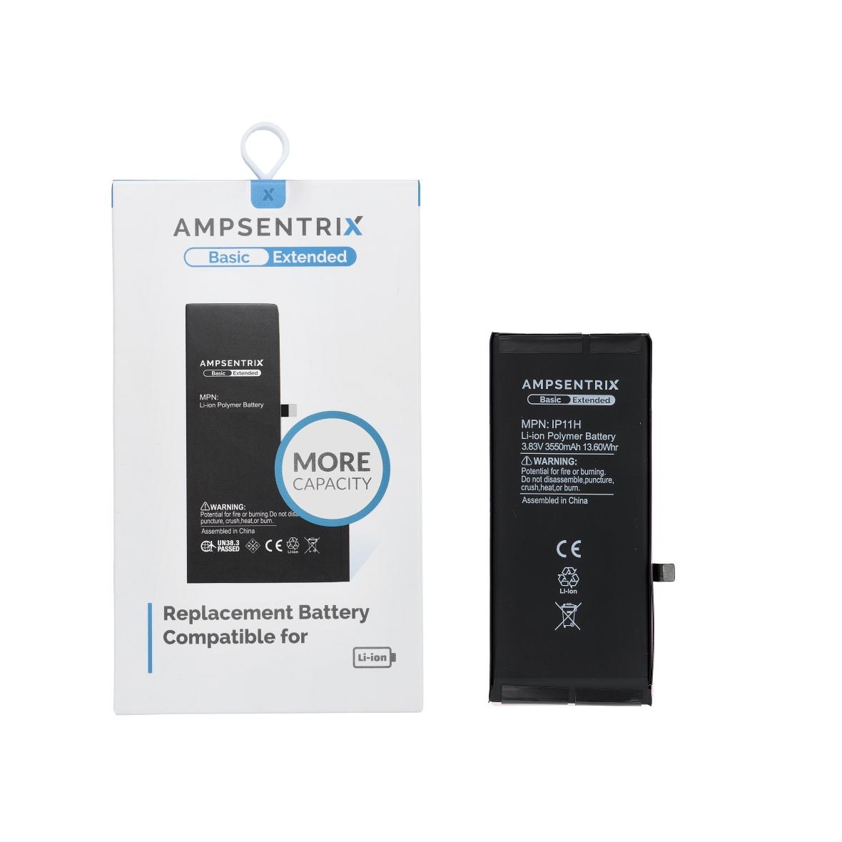 AmpSentrix Basic bateria do iPhone 11 (zwiększona pojemność 3550 mAh)