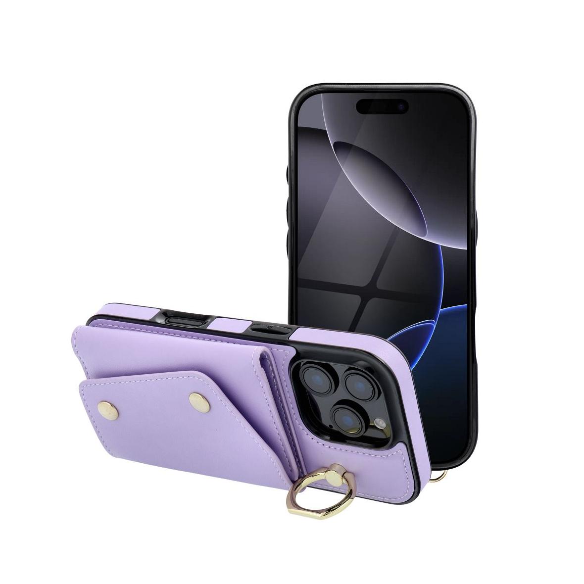 Futerał do iPhone 12 / 12 PRO Wonder z portfelem liliowy