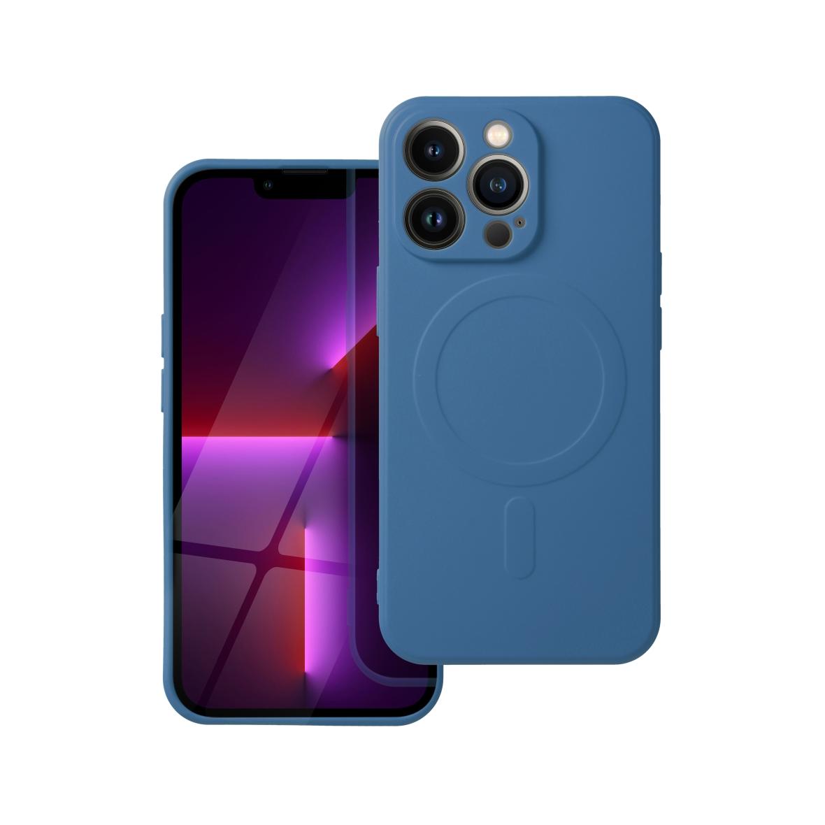 Futerał do iPhone 13 PRO Silicone Mag Cover zgodny z MagSafe niebieski