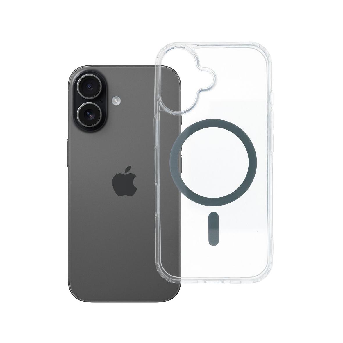 Etui na iPhone 17 Drop Glue Colorful Ring Mag Cover zgodny z MagSafe szare
