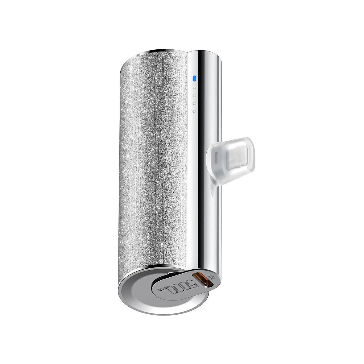 Powerbank Veger PlugOn (W0573P) PD QC3.0 2,4A 12W 5000 mAh z wbudowanym złączem Lightning srebrny