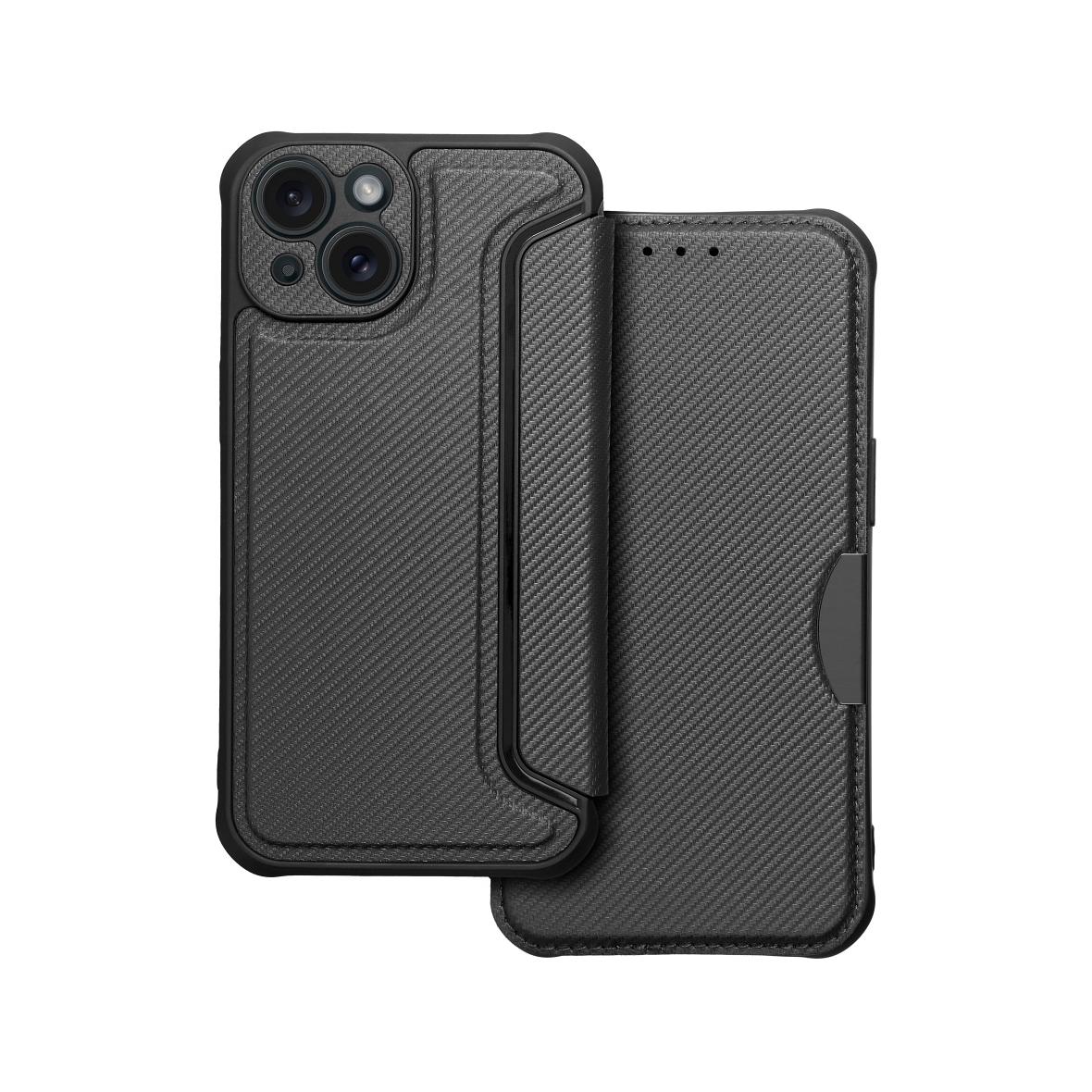 Etui z klapką na iPhone 15 Razor Book czarne