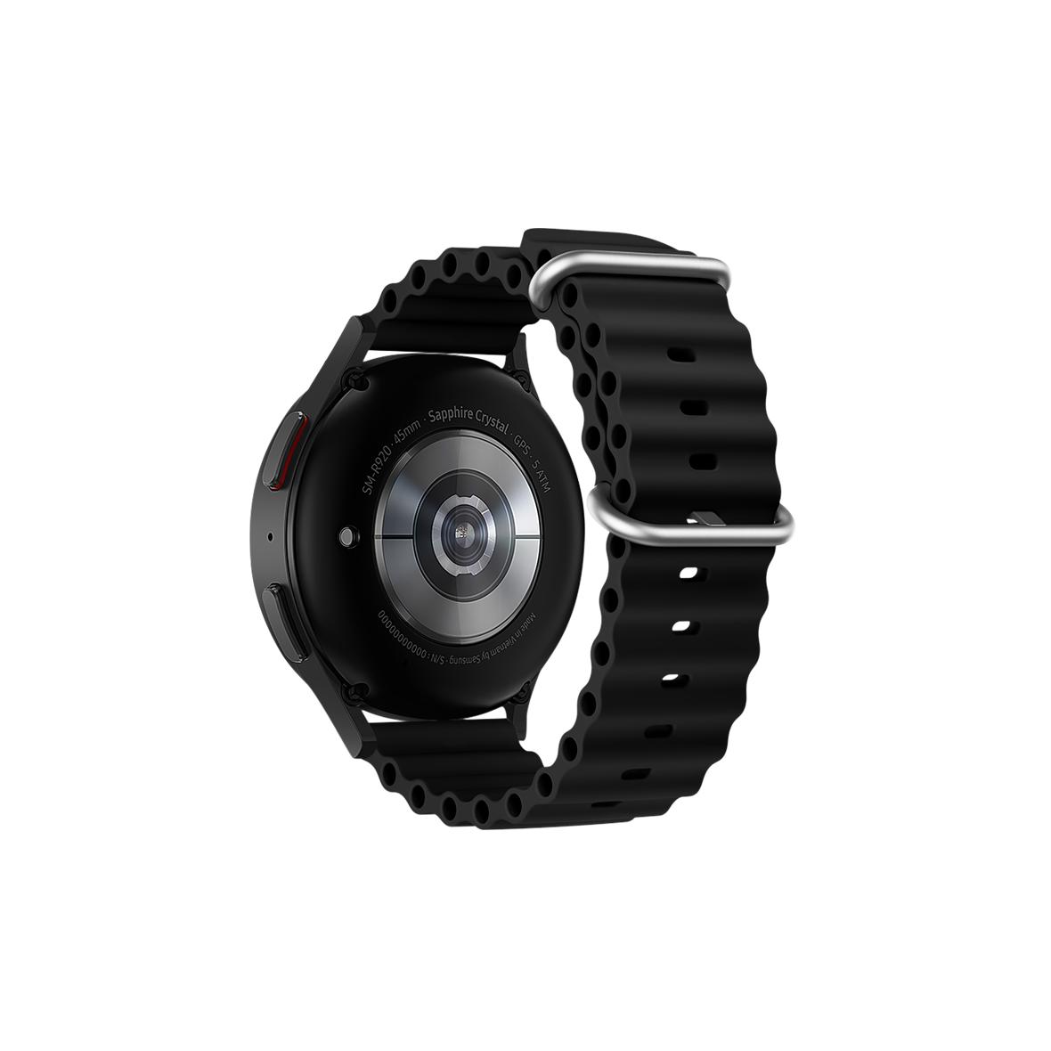 Pasek do Samsung Galaxy Watch Forcell Forcell F-Design FS01 dziurki silikon 22 mm czarny