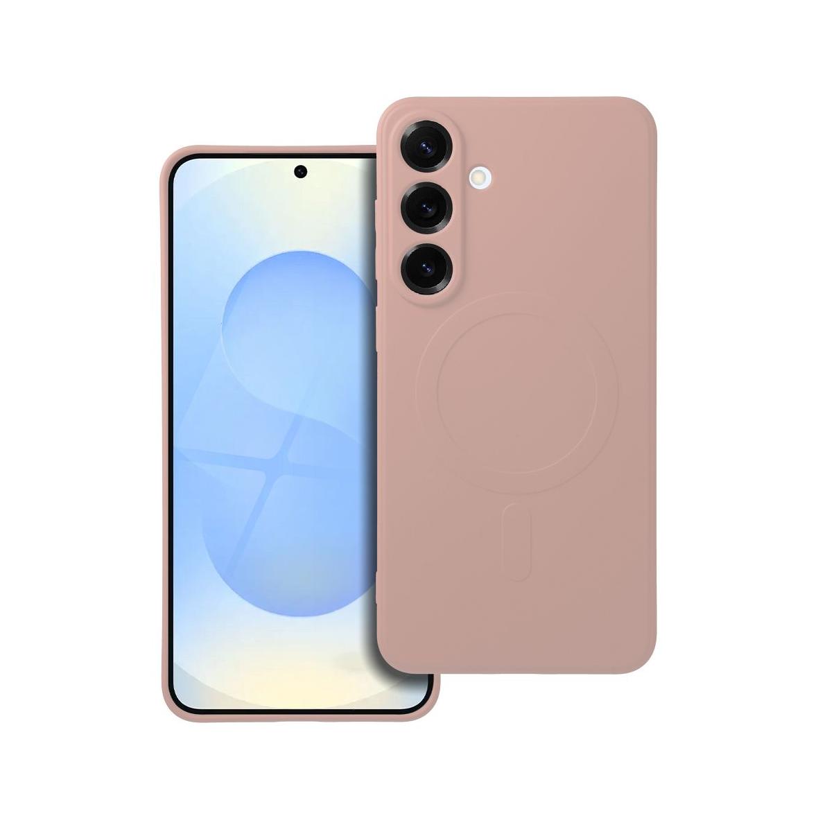 Futerał do Samsung S25 PLUS Silicone Mag Cover zgodny z MagSafe różowy