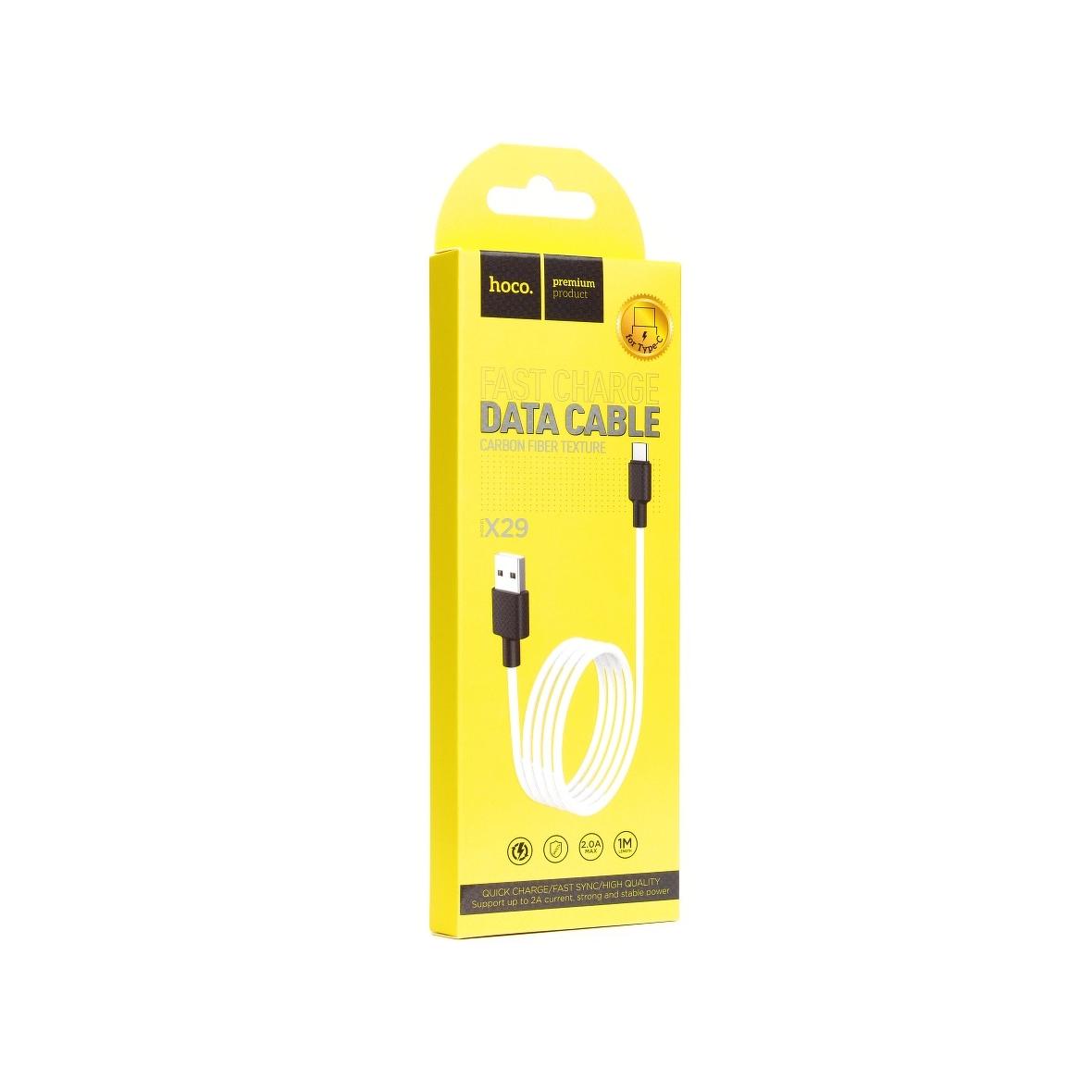 Kabel USB A do USB C Hoco 2A 1 m X29 biały