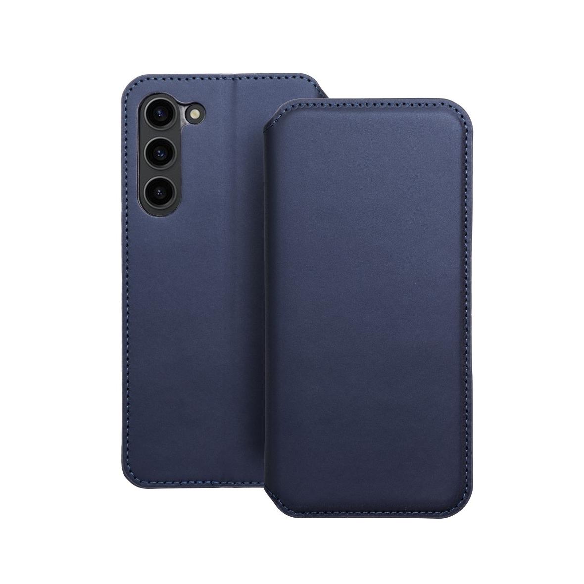 Etui z klapką na Samsung S24 PLUS Dual Pocket Book granatowe