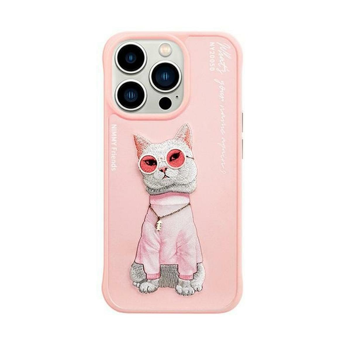 NIMMY futerał GLASSES COOL CAT do IPHONE 15 Pro różowy