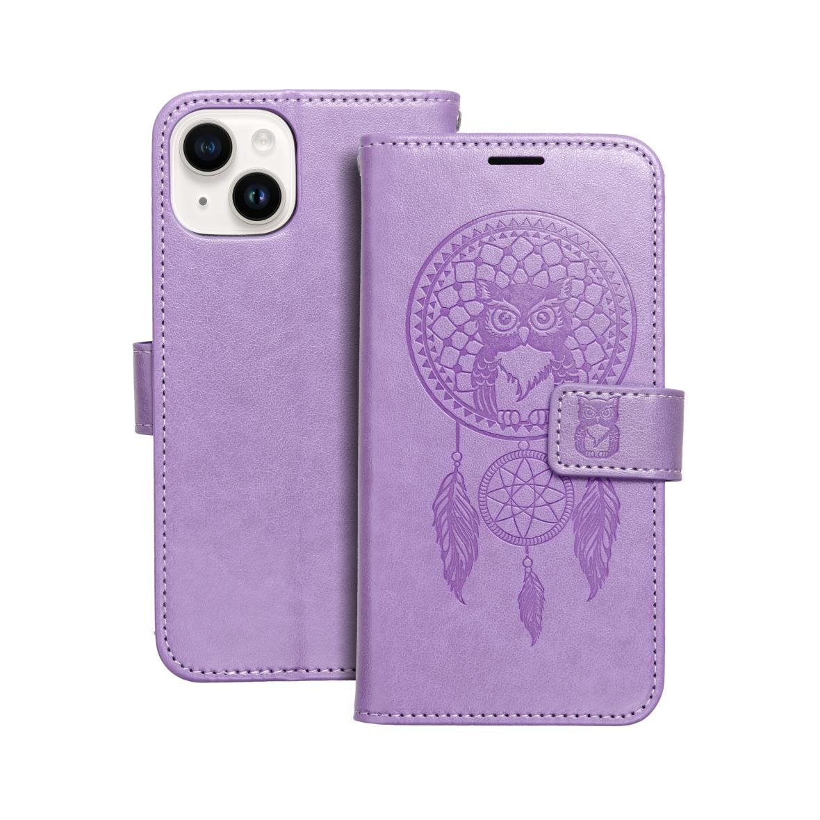 Etui z klapką na iPhone 14 Mezzo Book łapacz snów fioletowe