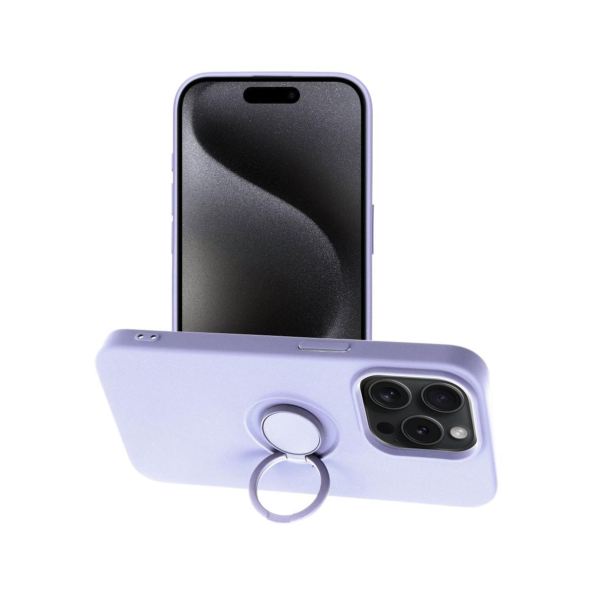 Futerał do iPhone 15 PRO Silicone Ring fioletowy