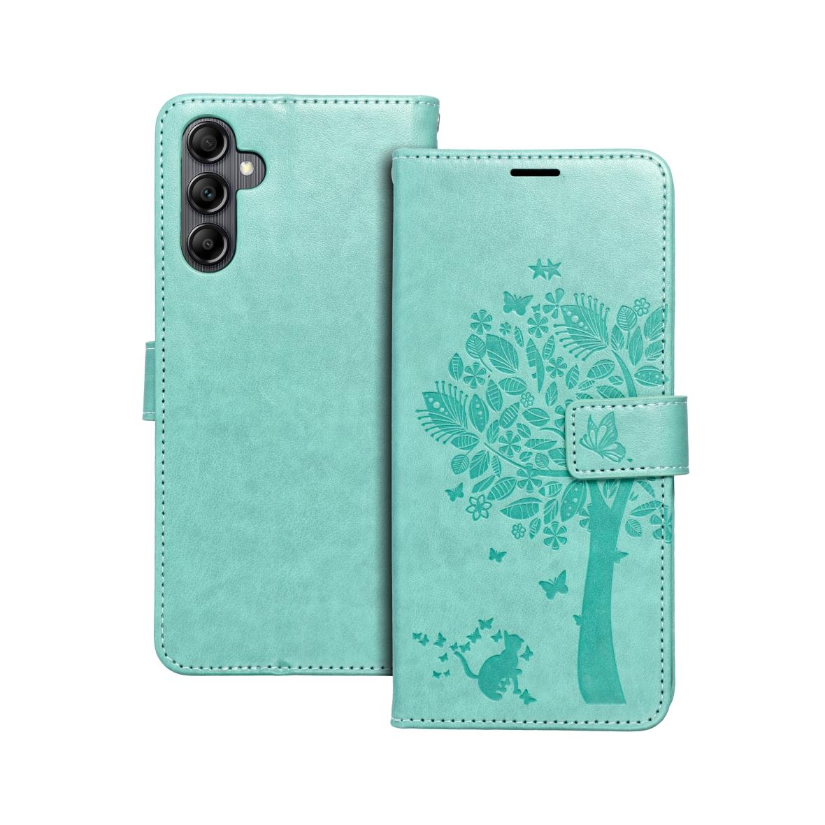 Etui z klapką na Samsung A14 4G / A14 5G Mezzo Book drzewo zielone