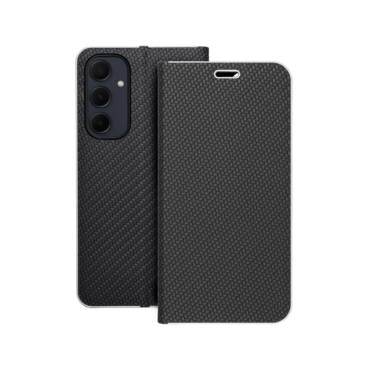 Etui z klapką na Samsung A35 5G Luna Book Carbon czarne