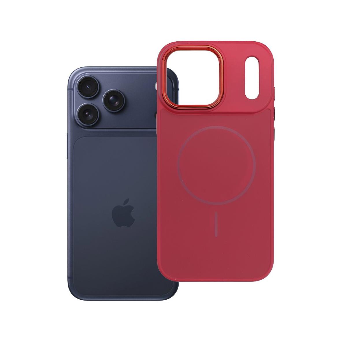 Futerał do iPhone 17 PRO MAX Frame Mag Cover zgodny z MagSafe magenta