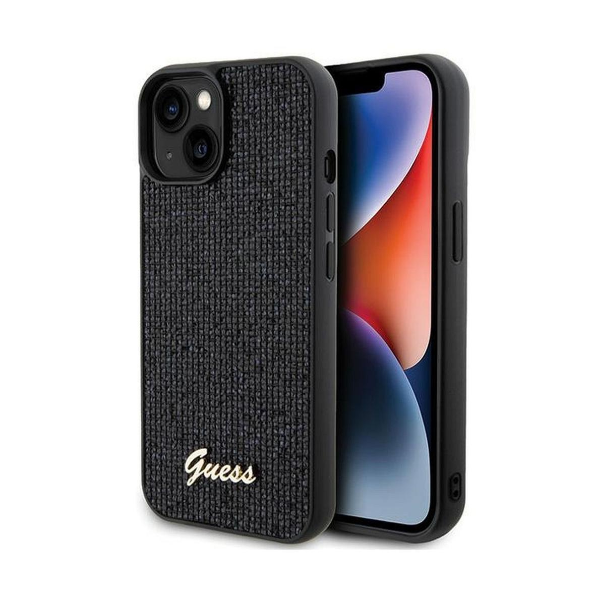 GUESS futerał do IPHONE 15 GUHCP15SPMSDGSK (Disco Script Metal) czarny