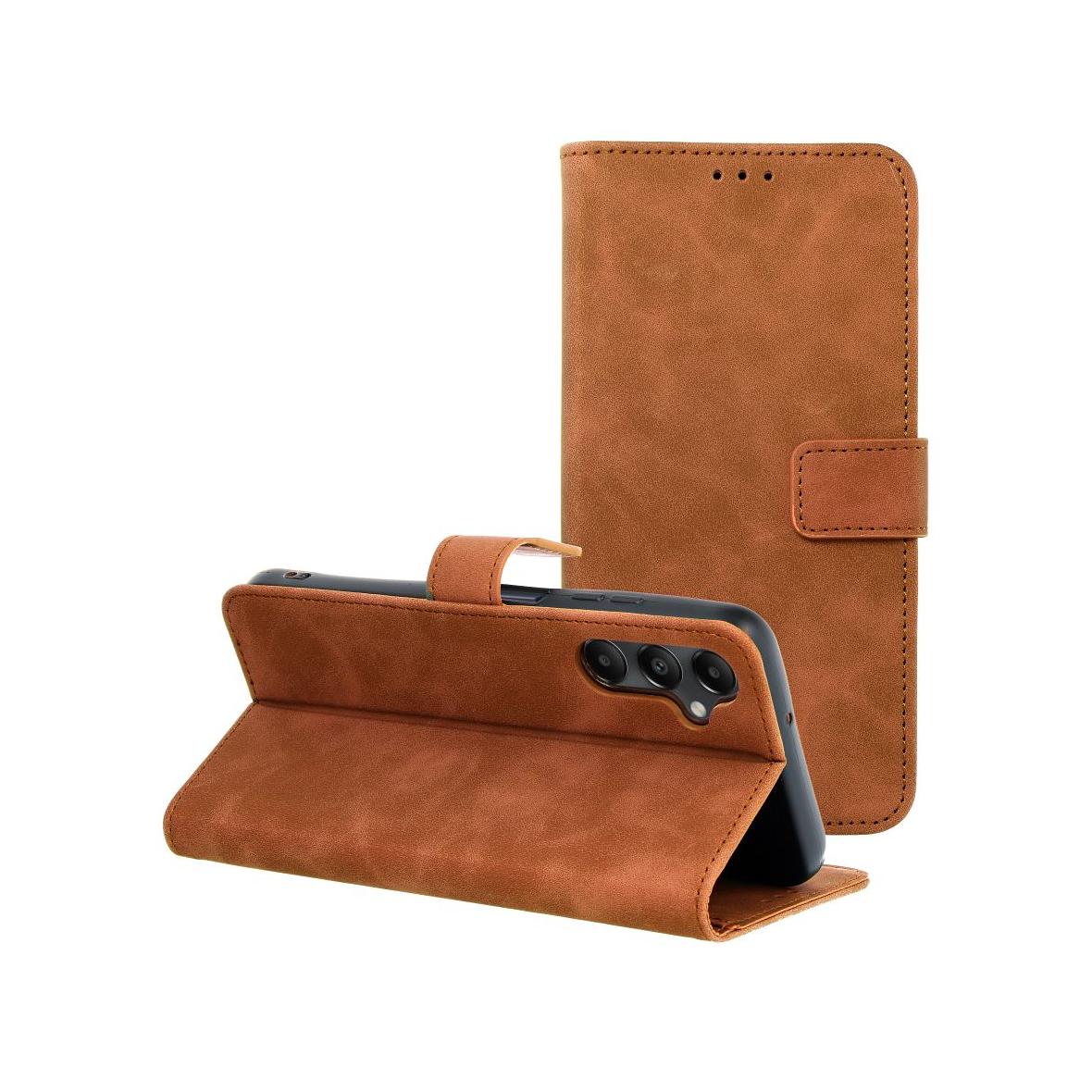 Etui z klapką na Samsung A05s Tender Book brązowe
