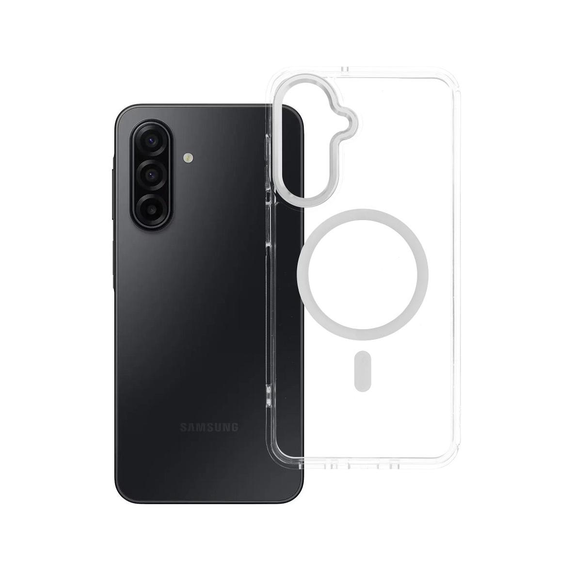 Futerał do Samsung A17 Frame Clear Hybrid Mag Cover zgodny z MagSafe transparentny