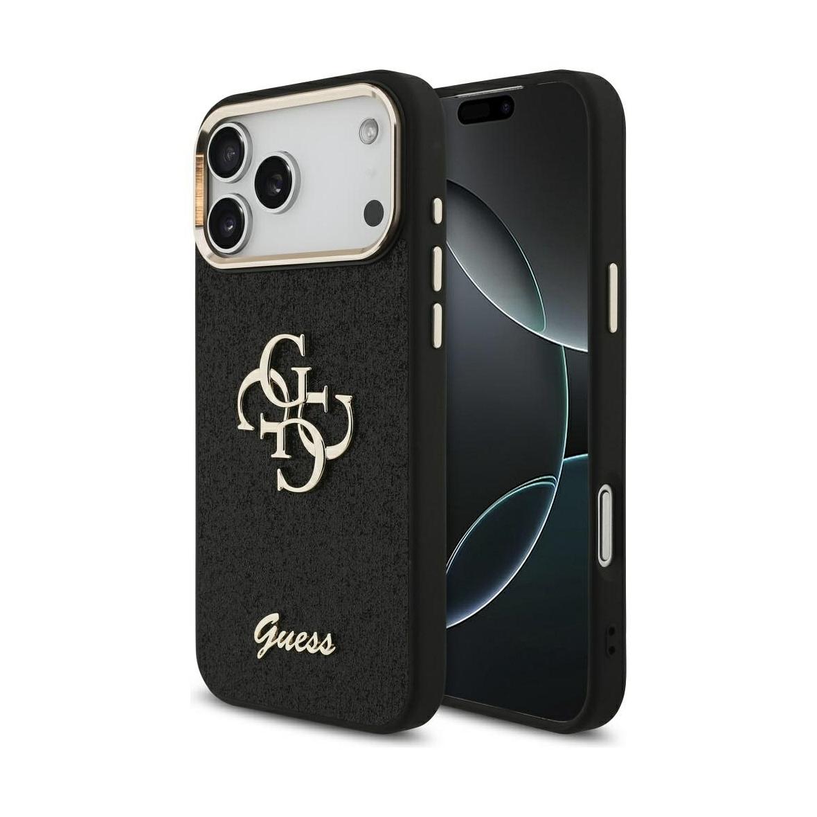 GUESS futerał do IPHONE 17 Pro Max GUHCP17XHG4SGCK (Fixed Glitter Big 4G Metal Frame) czarny