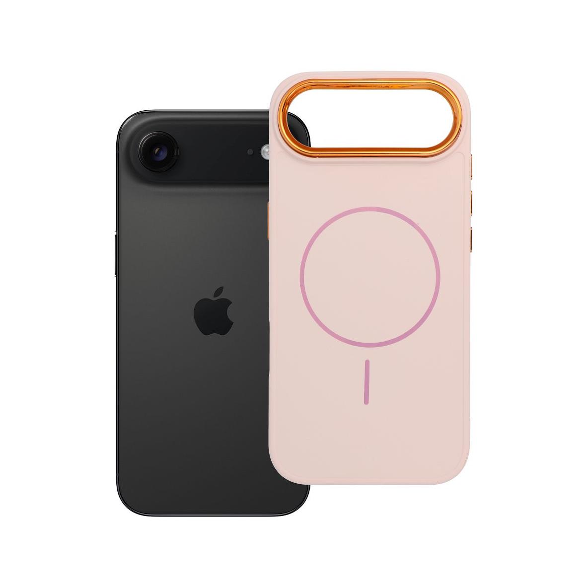 Futerał do iPhone 17 AIR Frame Mag Cover zgodny z MagSafe pudrowy róż