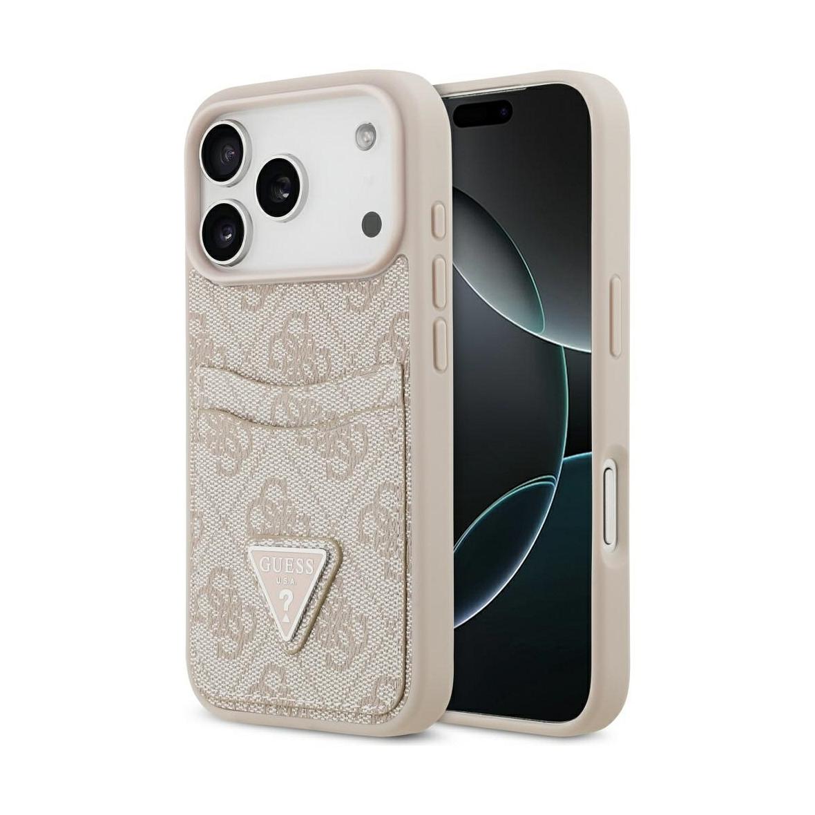 GUESS futerał do IPHONE 17 Pro GUHCP17LP4TPP (4G Double Card Triangle) różowy