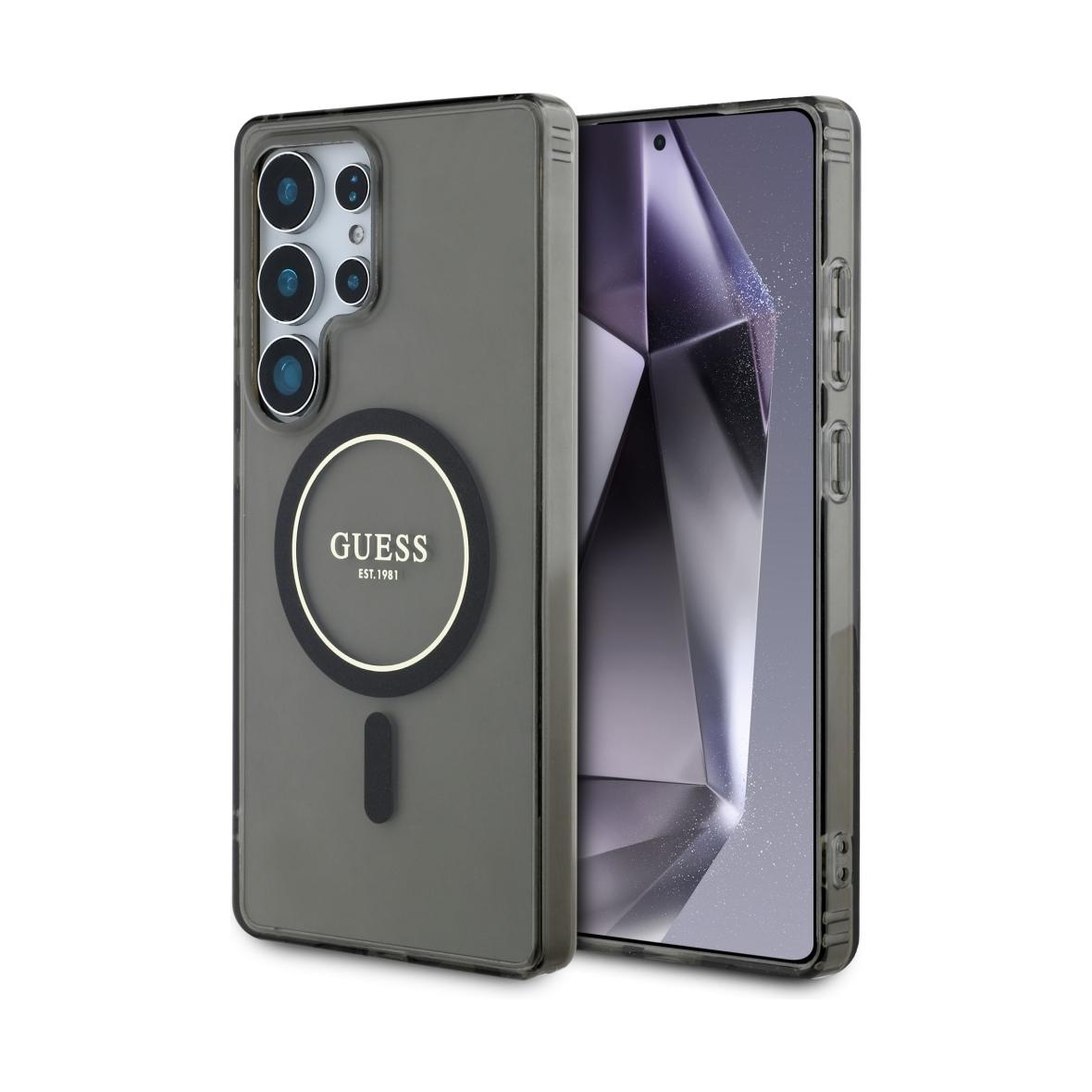 GUESS futerał do SAMSUNG S25 Ultra GUHMS25LHFGEREK (Magnetic IML Glitter Circle) czarny